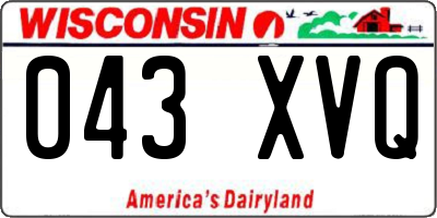 WI license plate 043XVQ