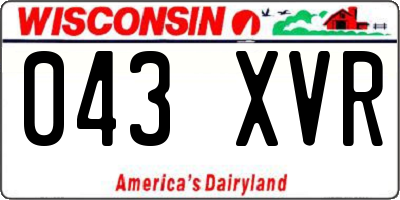 WI license plate 043XVR