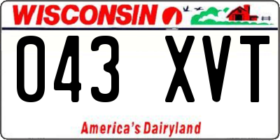 WI license plate 043XVT