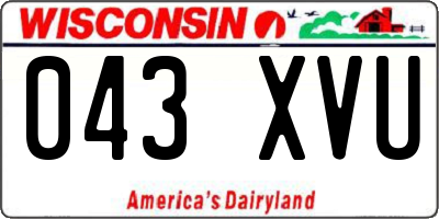 WI license plate 043XVU