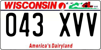 WI license plate 043XVV
