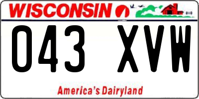 WI license plate 043XVW