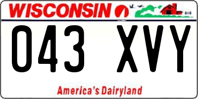 WI license plate 043XVY