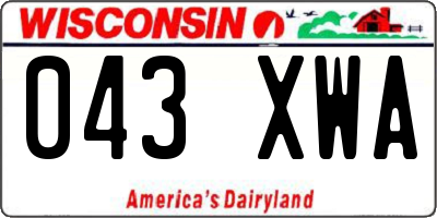 WI license plate 043XWA