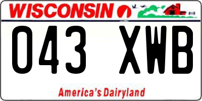 WI license plate 043XWB