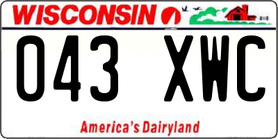 WI license plate 043XWC