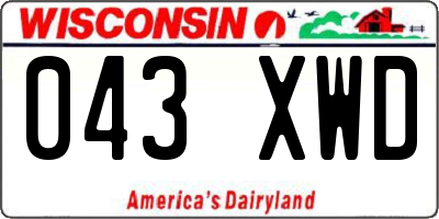 WI license plate 043XWD