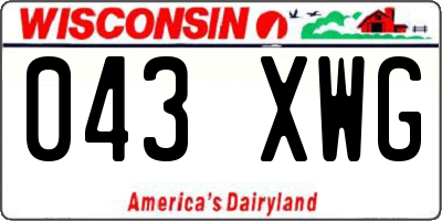 WI license plate 043XWG