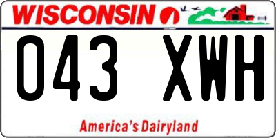 WI license plate 043XWH