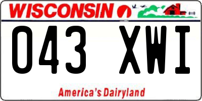 WI license plate 043XWI