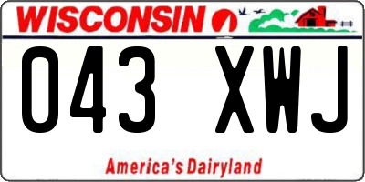 WI license plate 043XWJ