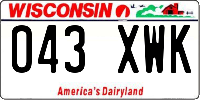 WI license plate 043XWK