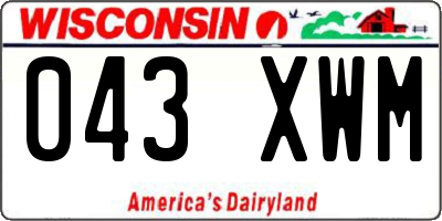 WI license plate 043XWM