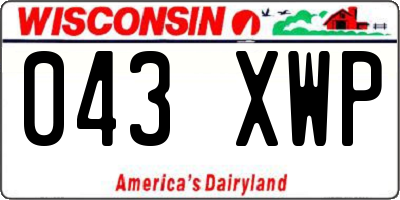 WI license plate 043XWP