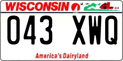 WI license plate 043XWQ
