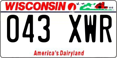 WI license plate 043XWR