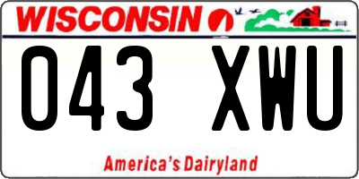 WI license plate 043XWU