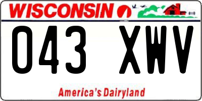 WI license plate 043XWV
