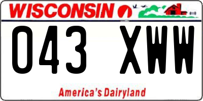 WI license plate 043XWW