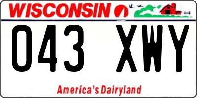 WI license plate 043XWY