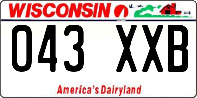 WI license plate 043XXB