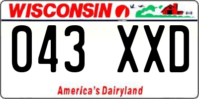 WI license plate 043XXD