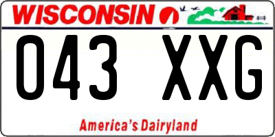 WI license plate 043XXG