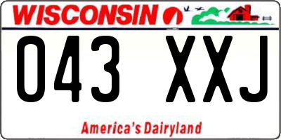 WI license plate 043XXJ