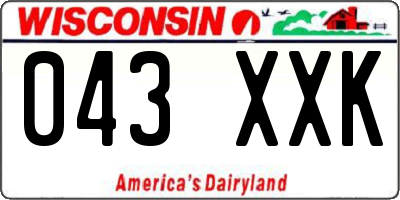 WI license plate 043XXK