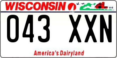 WI license plate 043XXN