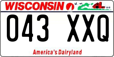 WI license plate 043XXQ