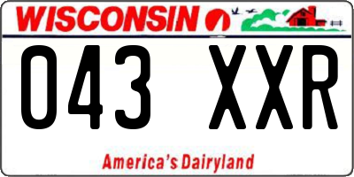 WI license plate 043XXR