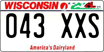 WI license plate 043XXS