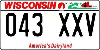 WI license plate 043XXV