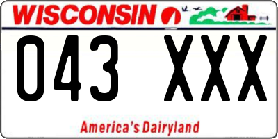 WI license plate 043XXX