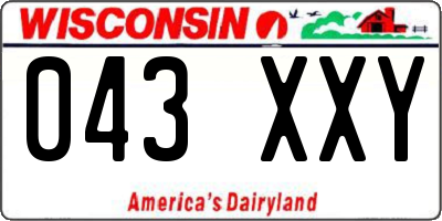WI license plate 043XXY
