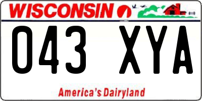 WI license plate 043XYA