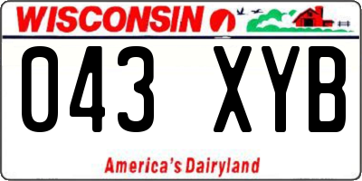 WI license plate 043XYB