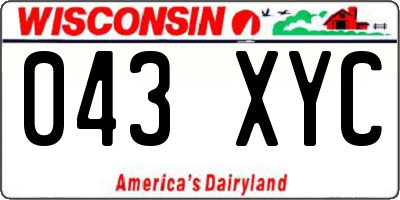 WI license plate 043XYC