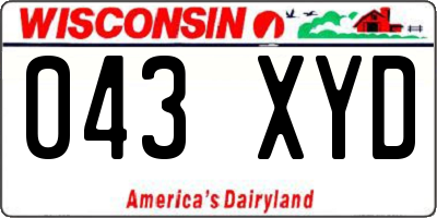 WI license plate 043XYD
