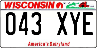 WI license plate 043XYE