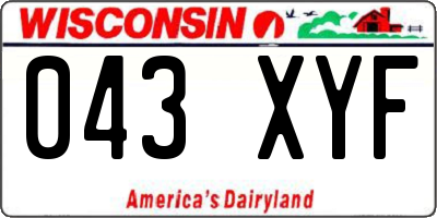 WI license plate 043XYF