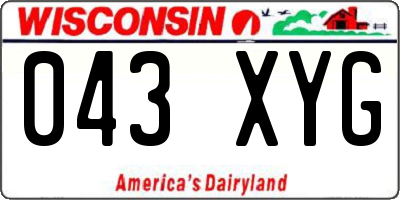 WI license plate 043XYG