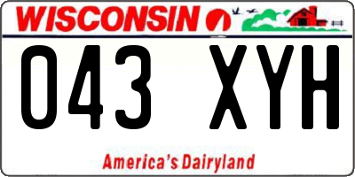 WI license plate 043XYH
