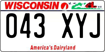 WI license plate 043XYJ