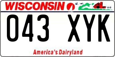 WI license plate 043XYK