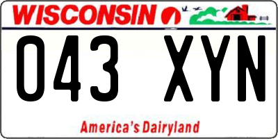 WI license plate 043XYN