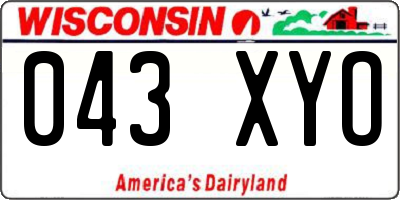 WI license plate 043XYO