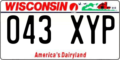 WI license plate 043XYP