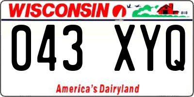 WI license plate 043XYQ